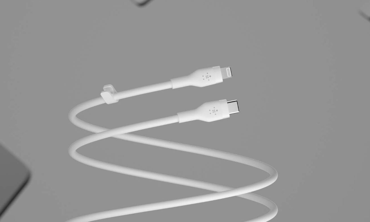 Kabel Belkin USB-C - Lightning Silicone 3m White