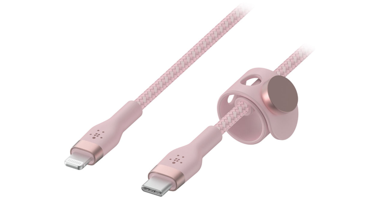 Kabel Belkin USB-C - LTG Braided Silicone 1m Pink
