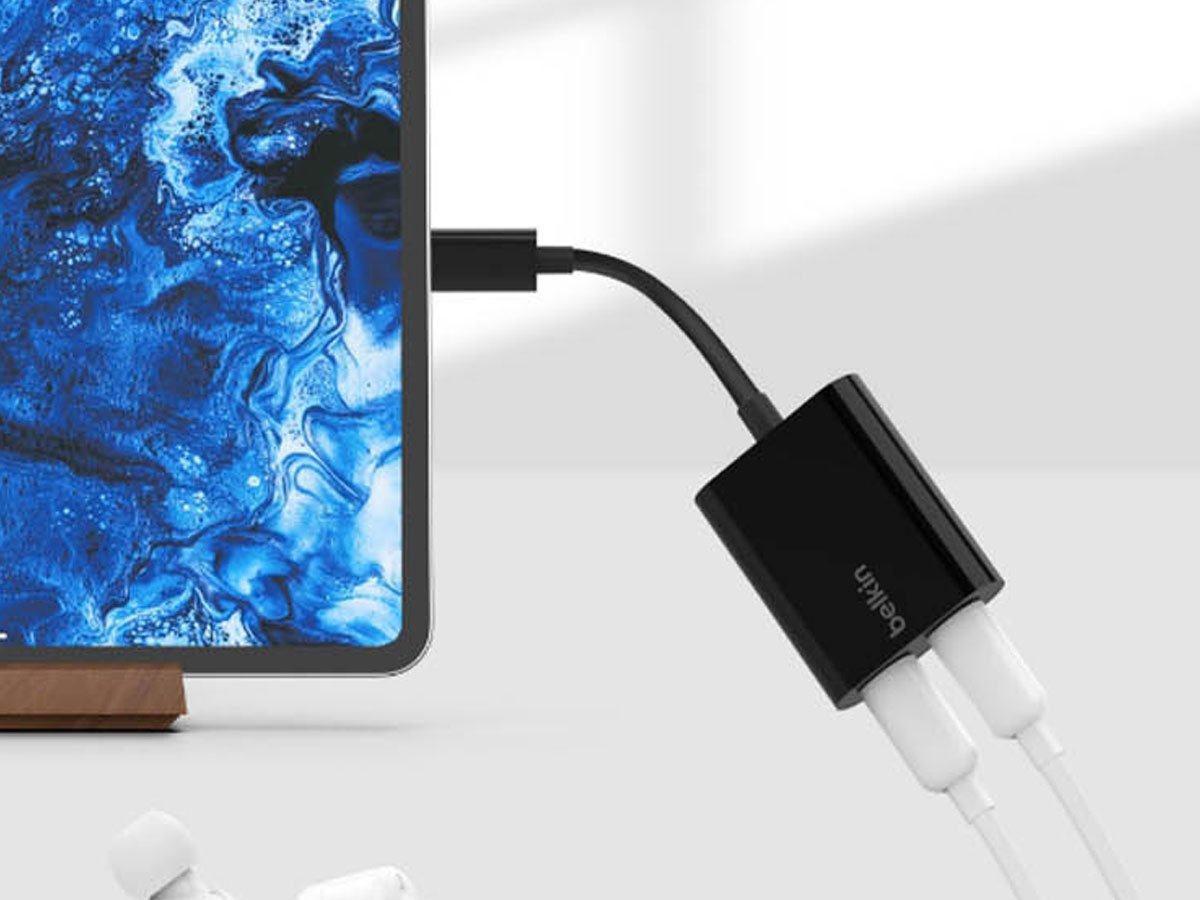 Belkin Adapter 2/USB-C do audio i ładowania PD 60W, czarny
