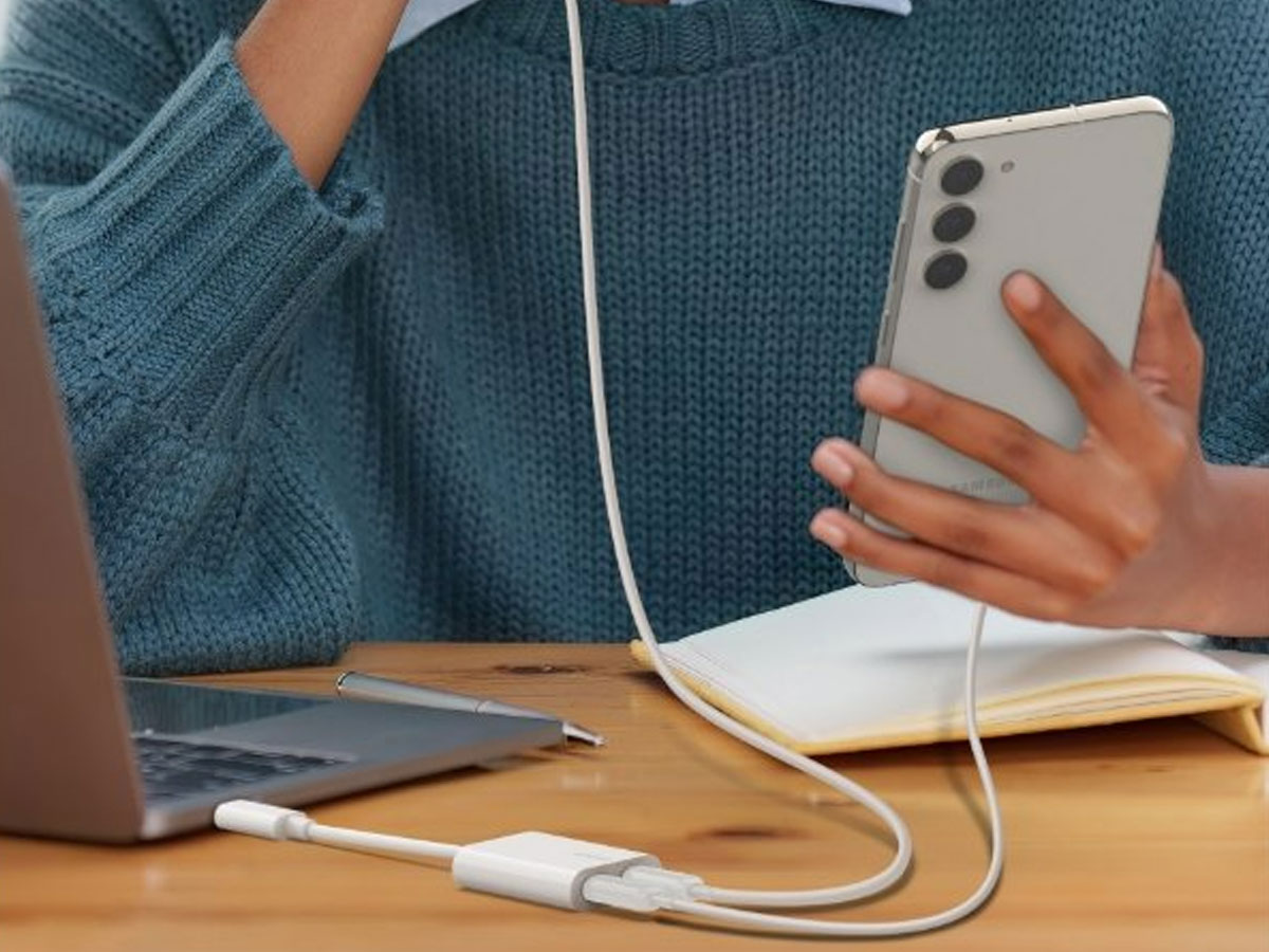 Belkin Adapter 2/USB-C do audio i ładowania PD 60W, biały