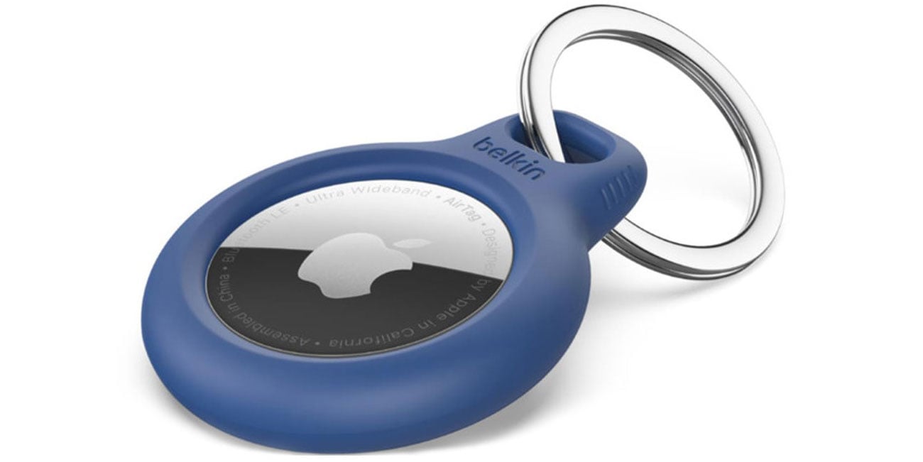 Secure AirTag Holder Belkin Keyring - Blue