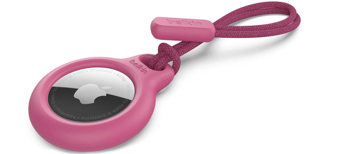 Secure AirTag Holder Belkin Strap - Pink