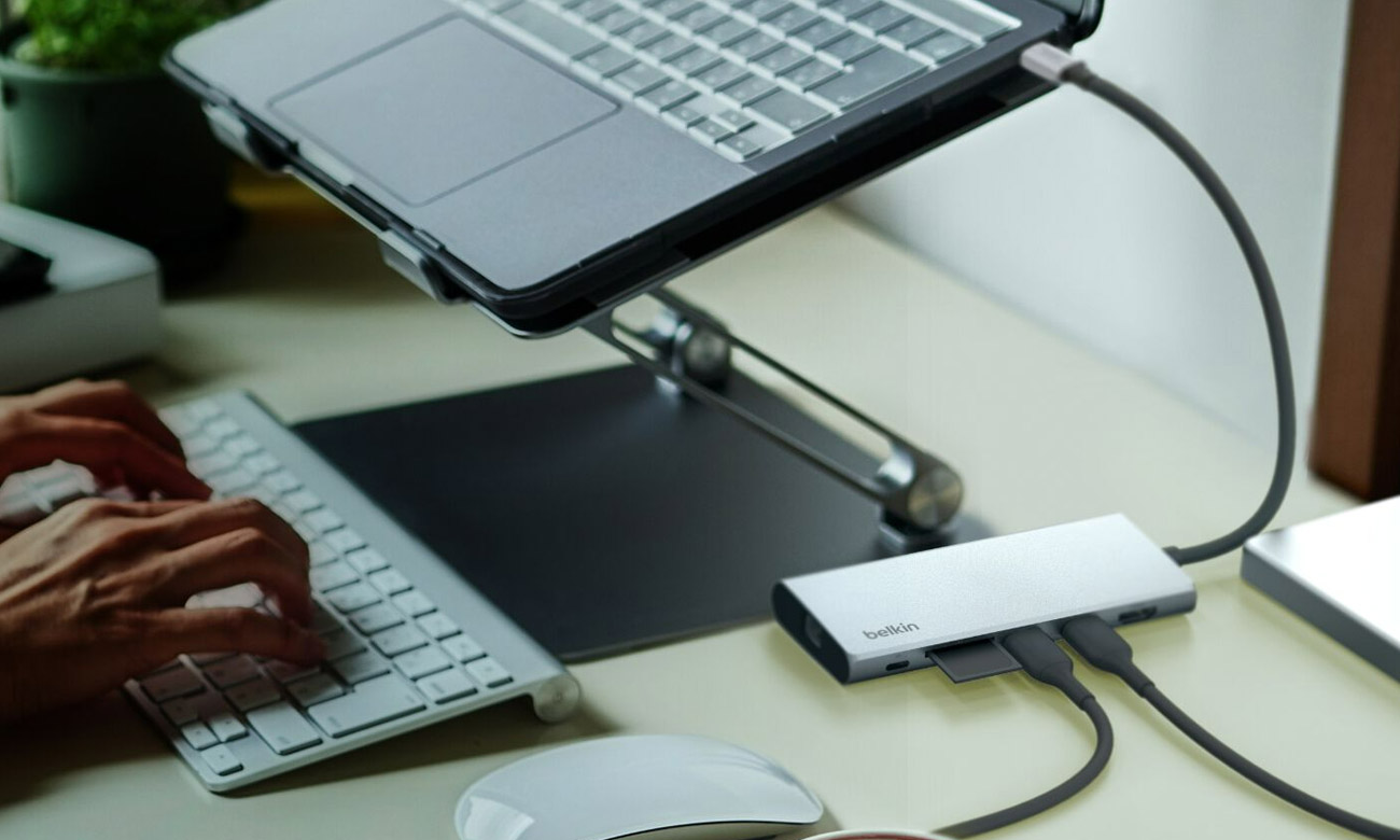 Belkin USB-C 7w1 podłączone akcesoria