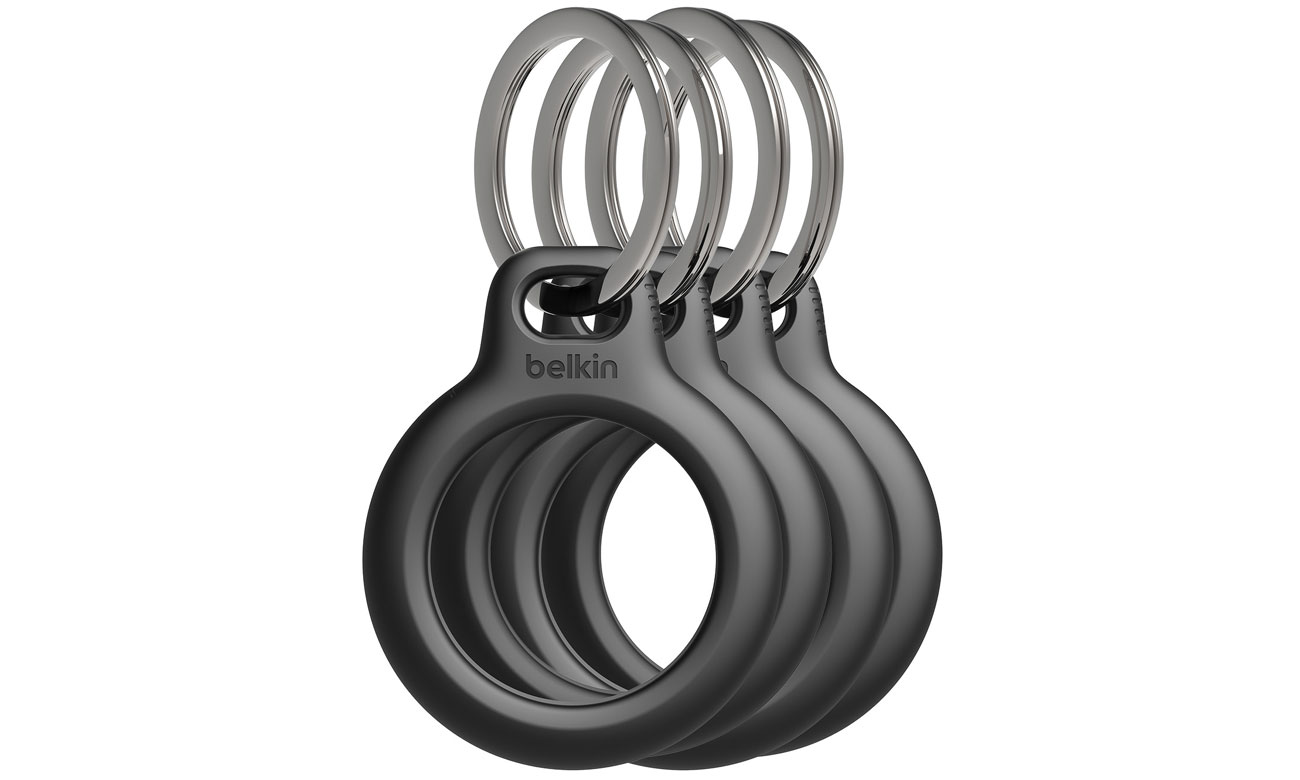 Etui Belkin na AirTag z kółkiem do kluczy, czarne, 4 szt.