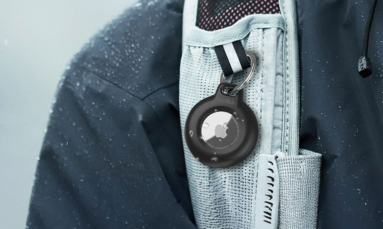 Belkin Etui na AirTag z kółkiem do kluczy, wodoodporne, czarne