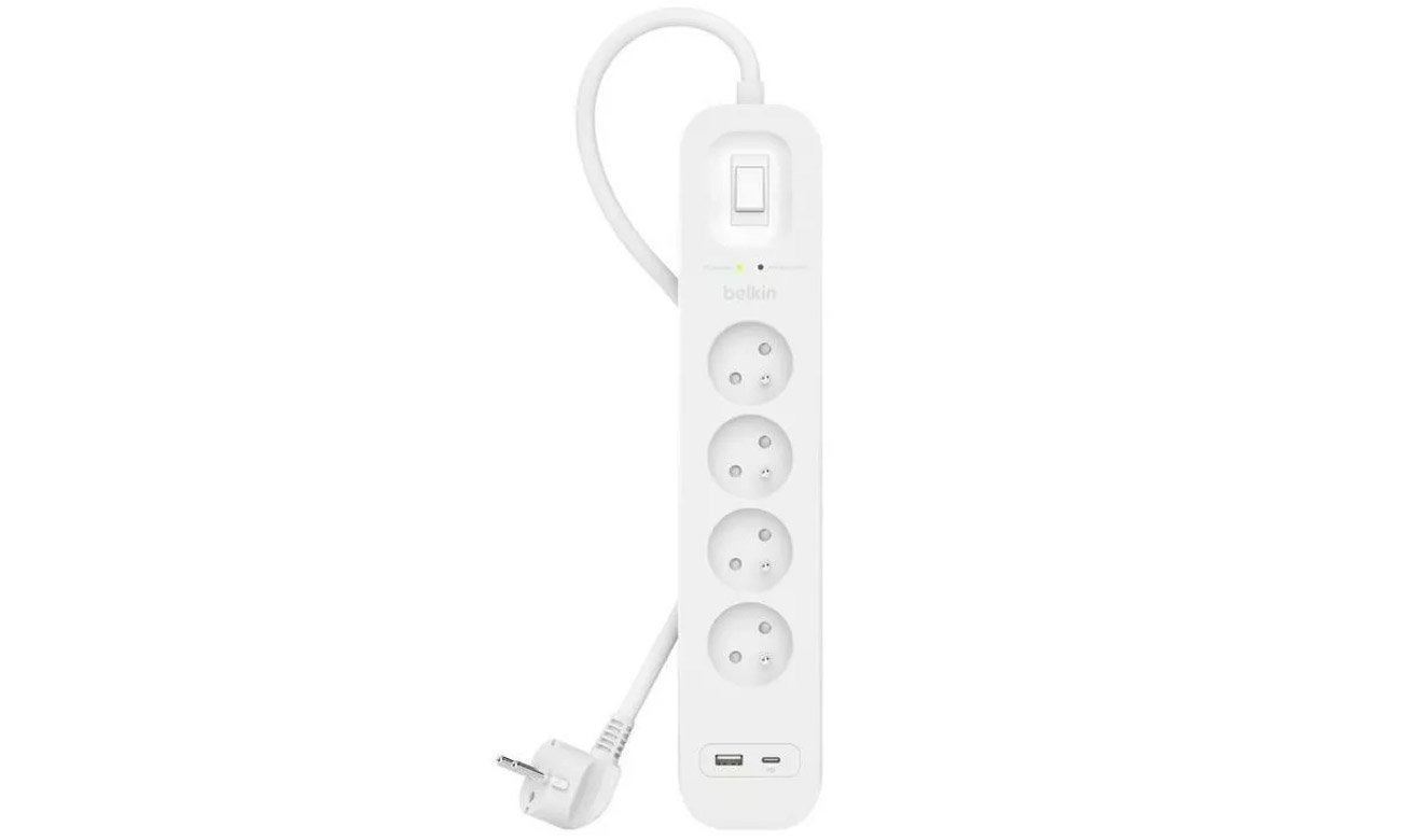 Listwa zasilająca Belkin SurgePlus 4xFR 1xUSB-A 1xUSB-C 525J 2M