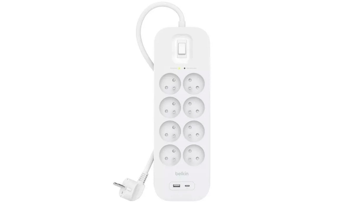 Listwa zasilająca Belkin SurgePlus 4x Schuko 1xUSB-A 1x USB-C 525J 2m