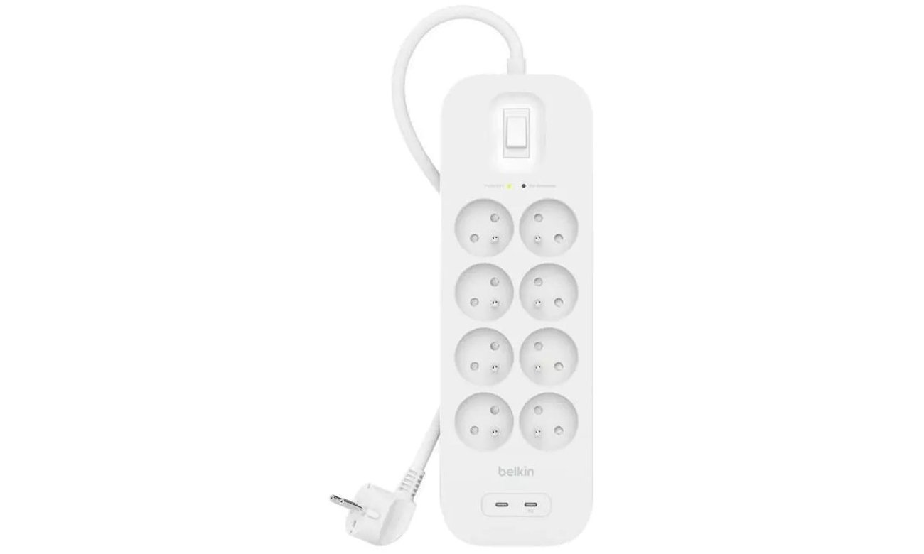 Listwa zasilająca Belkin SurgePlus 8x FR, 2x USB-C, 2m