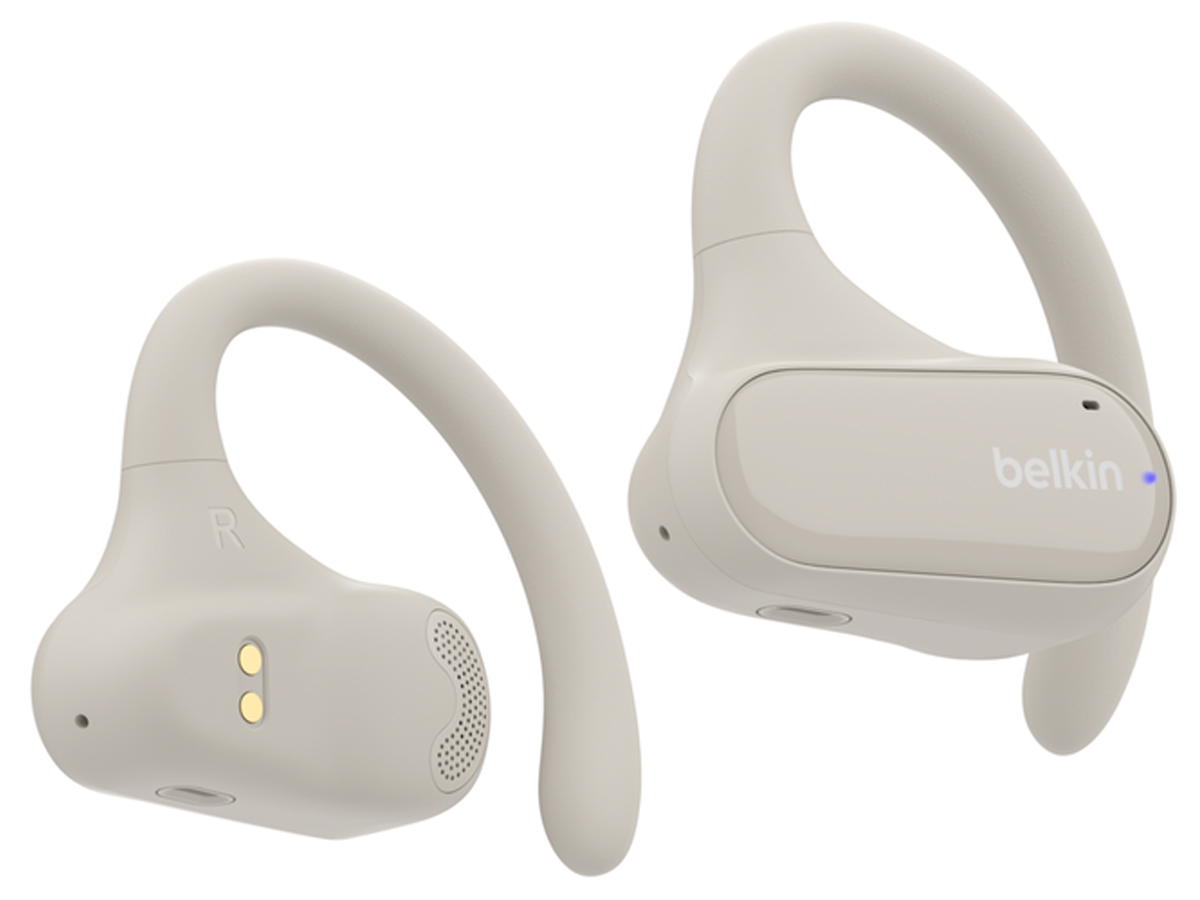 Słuchawki bezprzewodowe Belkin SoundForm ClearFit Beżowe - Widok lewej i prawej słuchawki