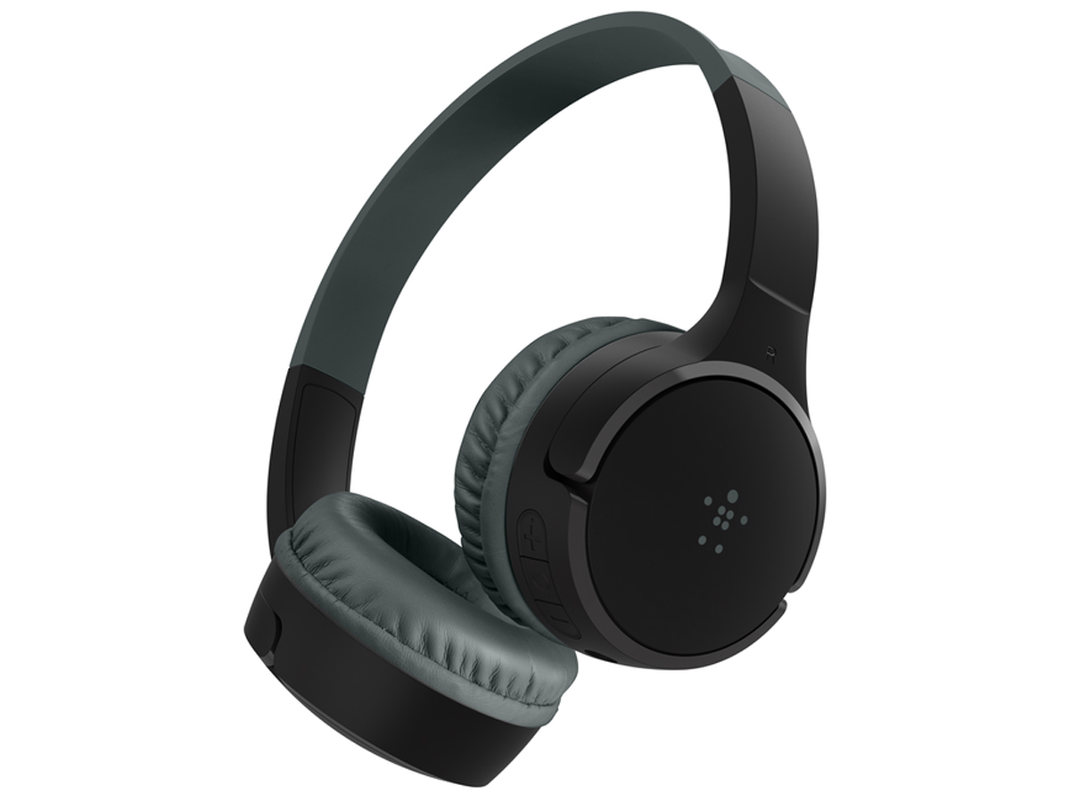Słuchawki bezprzewodowe Belkin SoundForm Mini v3 Kids Czarne - Widok od przodu pod kątem