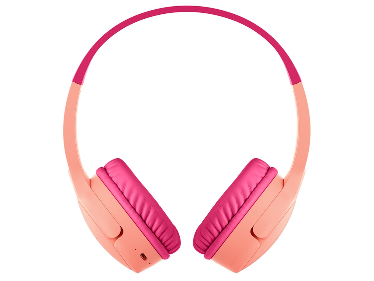Słuchawki bezprzewodowe Belkin SoundForm Mini v3 Kids Różowe - Widok od przodu