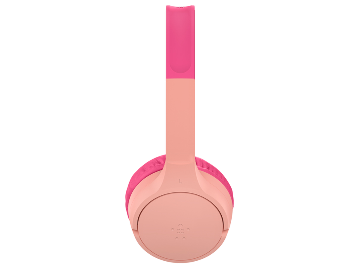 Słuchawki bezprzewodowe Belkin SoundForm Mini v3 Kids Różowe - Widok z boku
