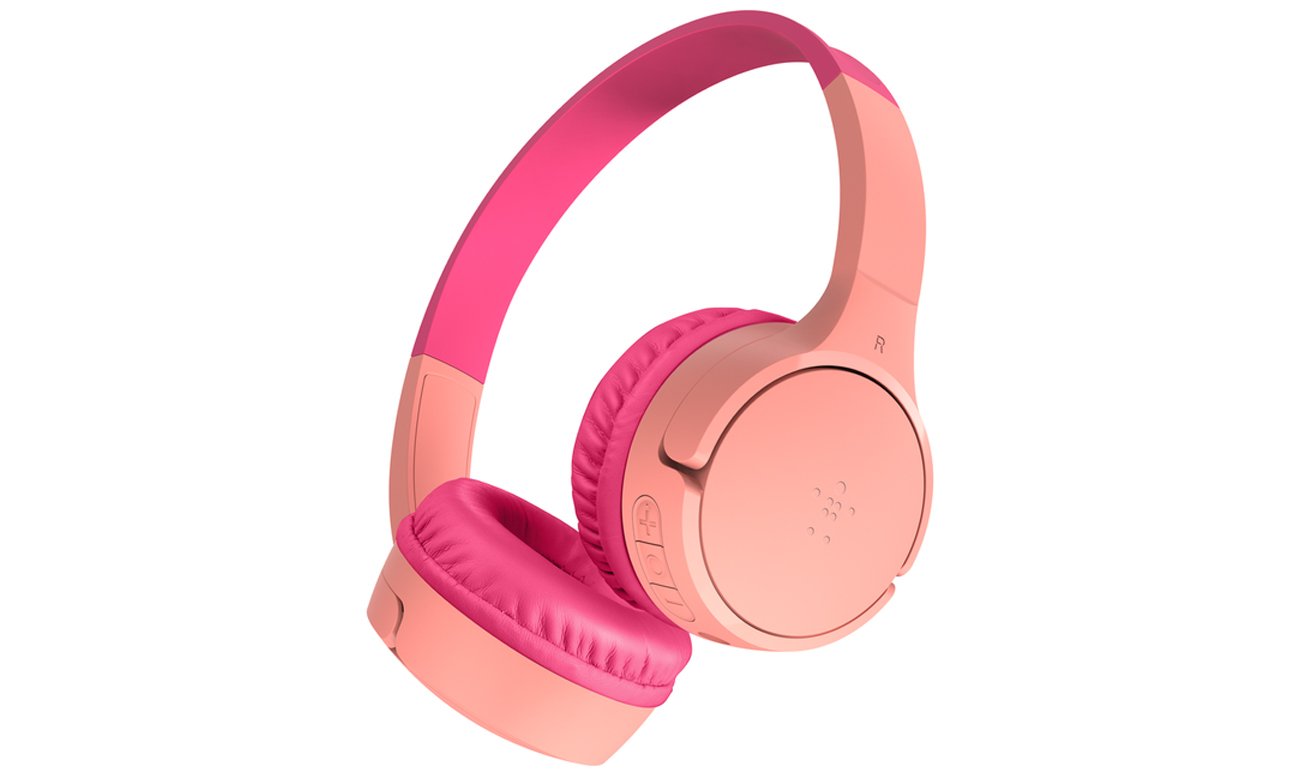 Słuchawki bezprzewodowe Belkin SoundForm Mini v3 Kids Różowe - Widok od przodu pod kątem