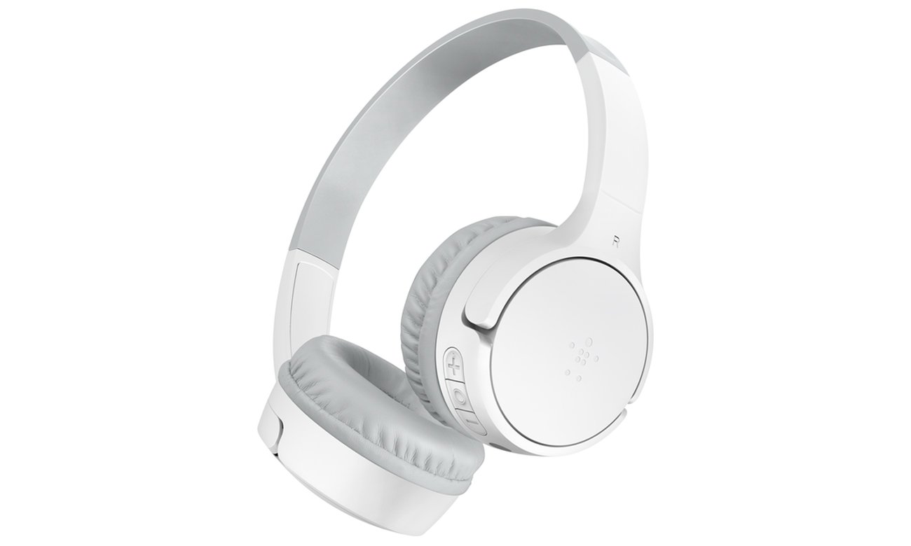 Słuchawki bezprzewodowe Belkin SoundForm Mini v3 Kids Białe - Widok od przodu pod kątem