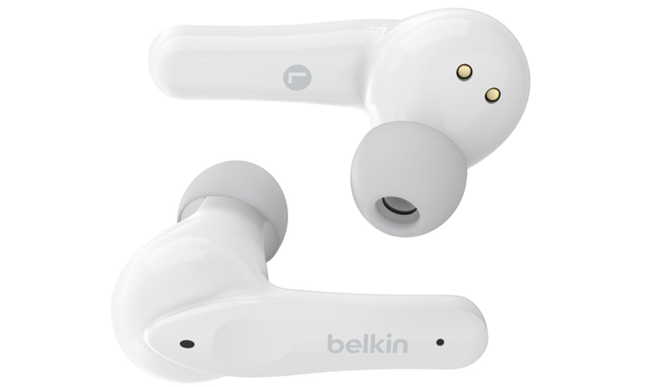 Słuchawki bezprzewodowe Belkin SoundForm Nano Białe - Widok lewej i prawej słuchawki