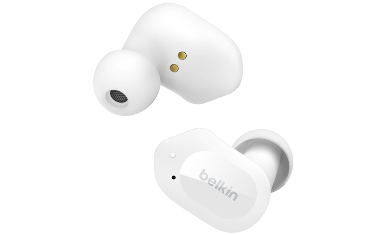 Słuchawki bezprzewodowe Belkin SoundForm Play Białe - Widok lewej i prawej słuchawki