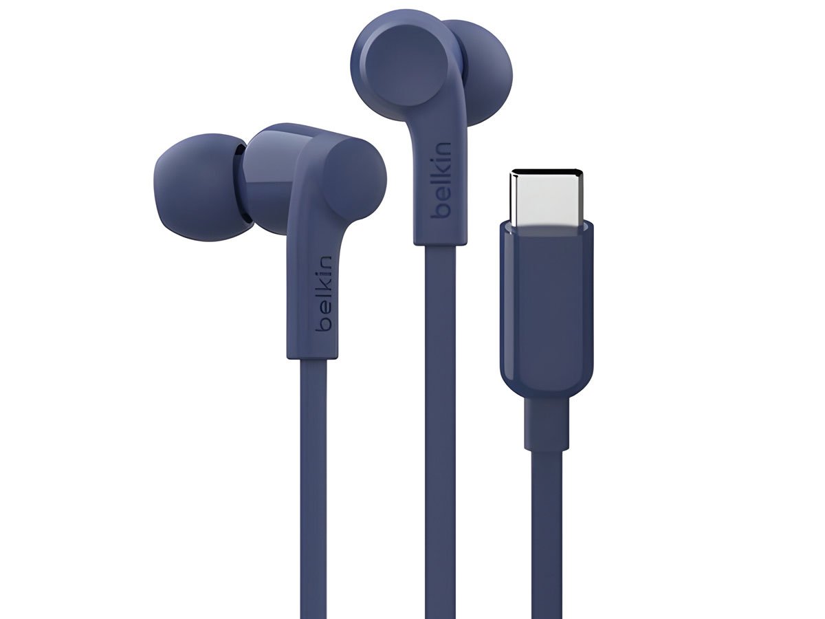 Słuchawki przewodowe Belkin SoundForm USB-C Niebieskie - Widok ogólny