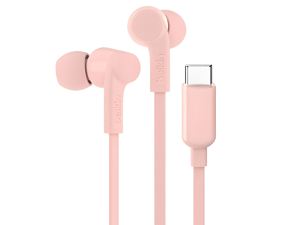 Słuchawki przewodowe Belkin SoundForm USB-C Różowe - Widok ogólny