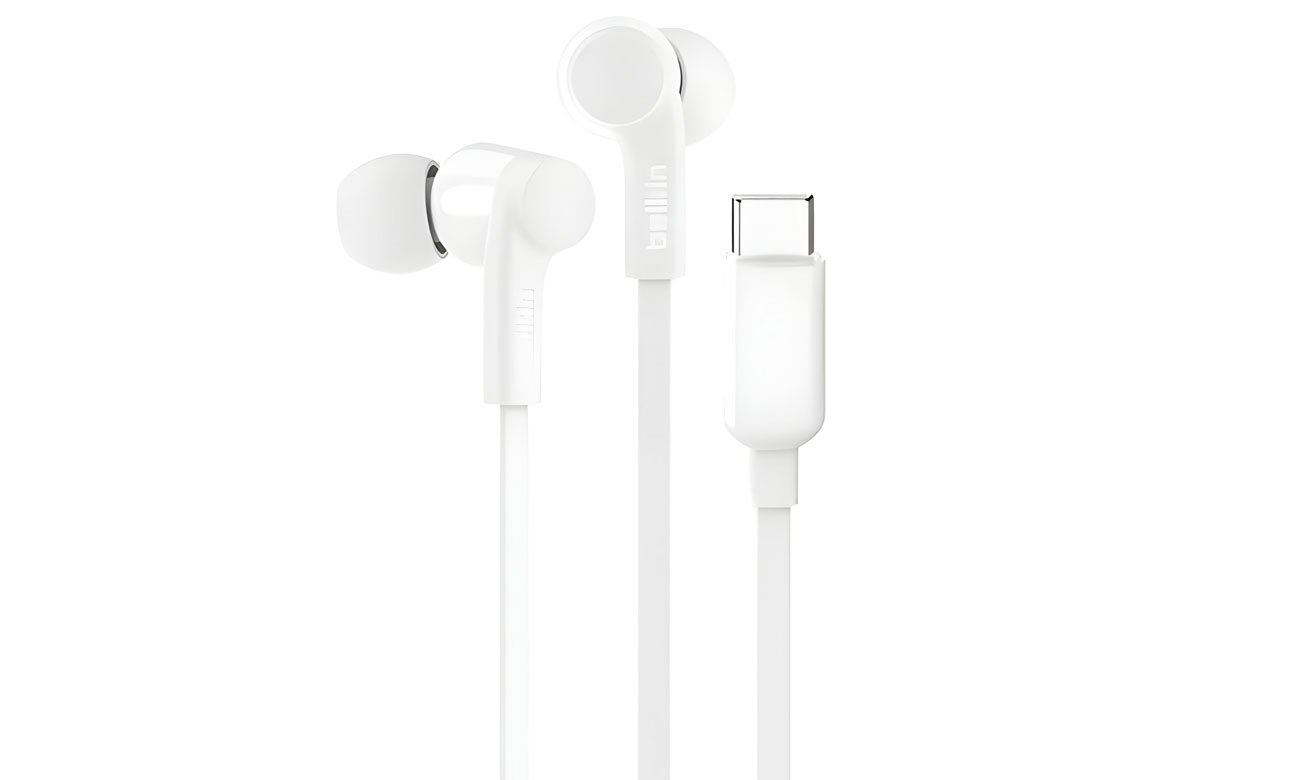 Słuchawki przewodowe Belkin SoundForm USB-C Białe - Widok ogólny