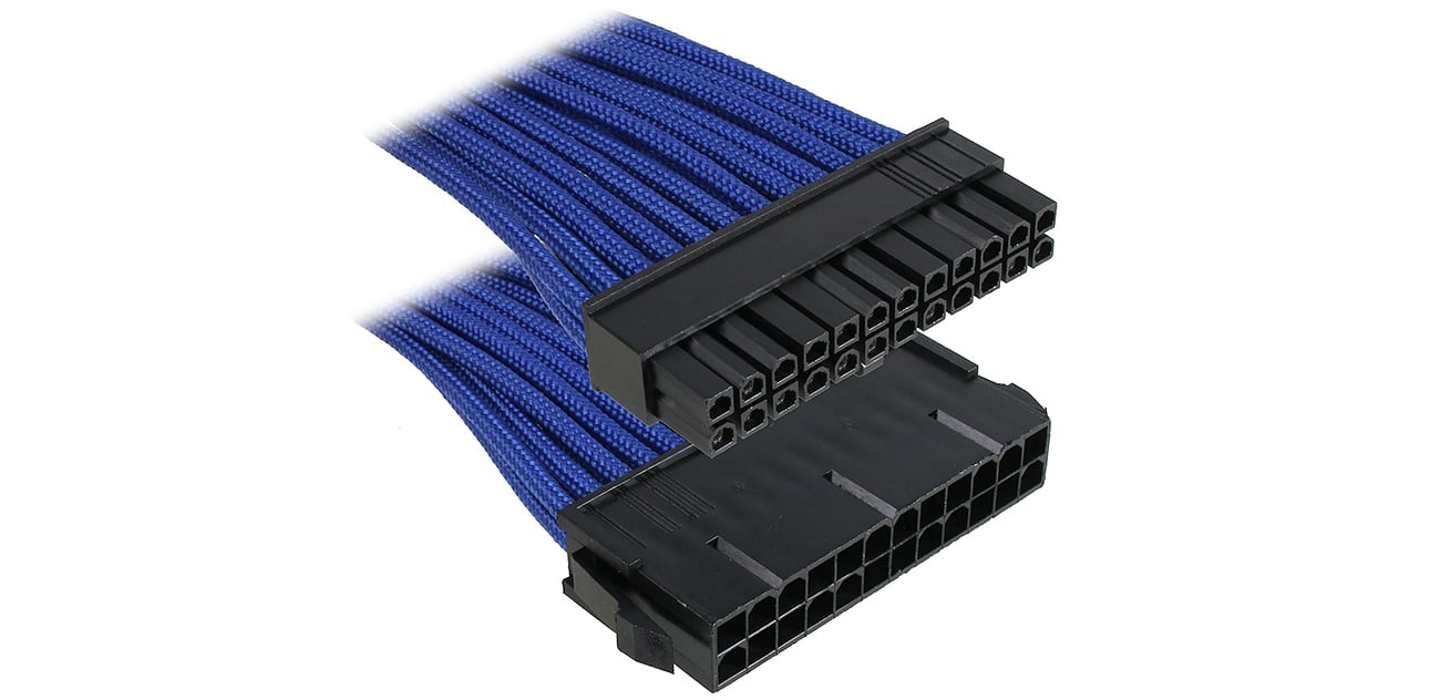 Bitfenix Przedłużacz 24 Pin 30cm niebieski BFA-MSC-24ATX30BK-RP