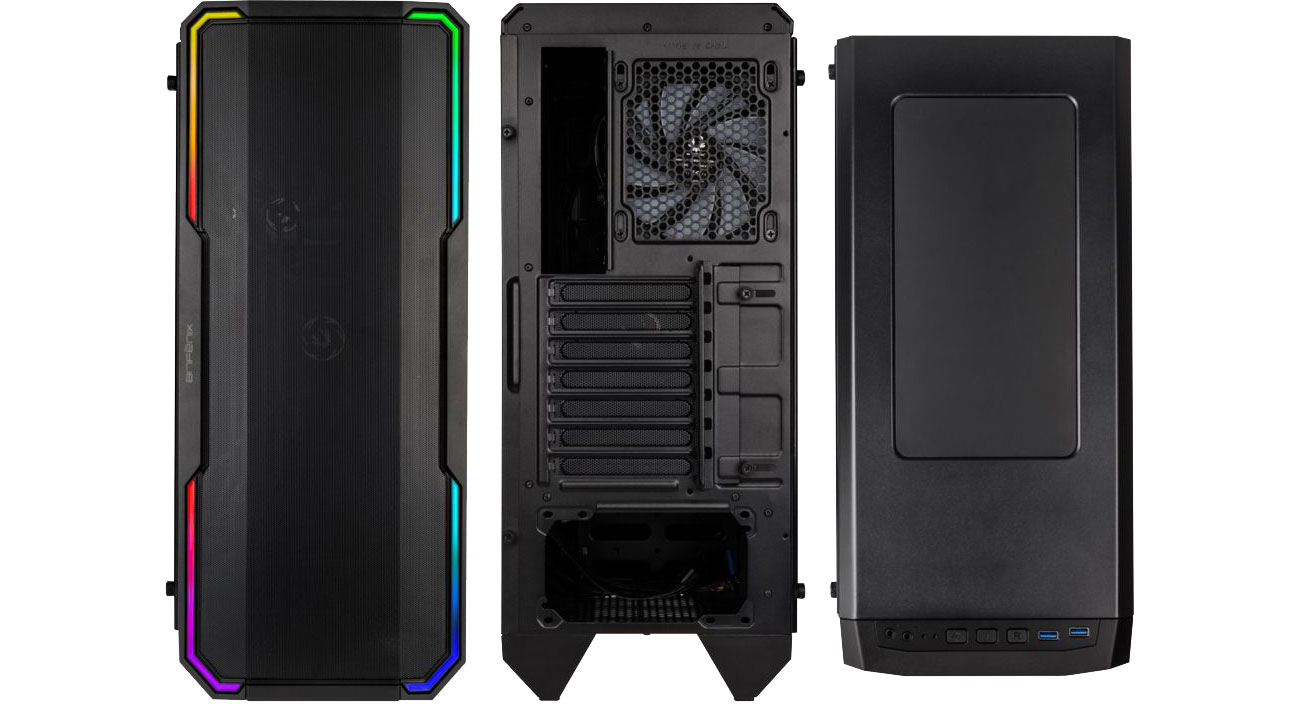 Bitfenix Enso Mesh 4ARGB Czarna - Przód, tył, bok