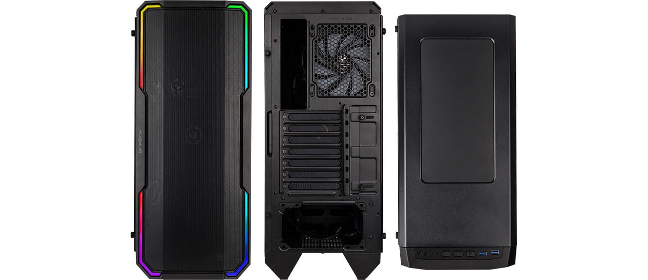 Bitfenix Enso Mesh RGB Czarna - Przód, tył, bok