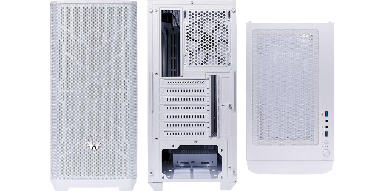 Bitfenix Nova Mesh SE Biała - Przód, tył, bok