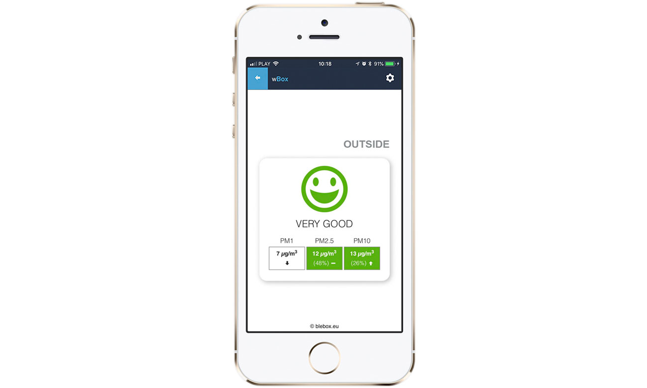 BleBox airSensor aplikacja mobilna