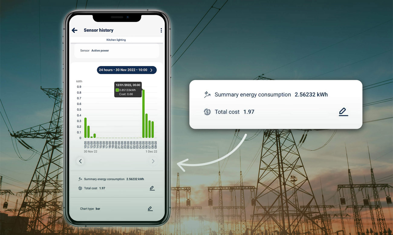 Przełącznik on/off na szynę DIN BleBox switchBox DIN - Pomiar mocy i zużycia energii