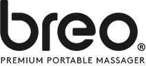 Logo marki Breo z podpisem: Premium portable massager
