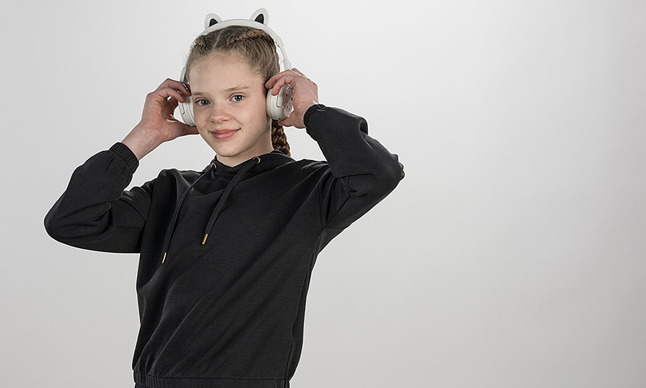BuddyPhones Play Ears Plus panda białe bezpieczeństwo