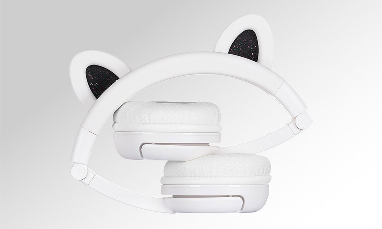 BuddyPhones Play Ears Plus panda białe komfort