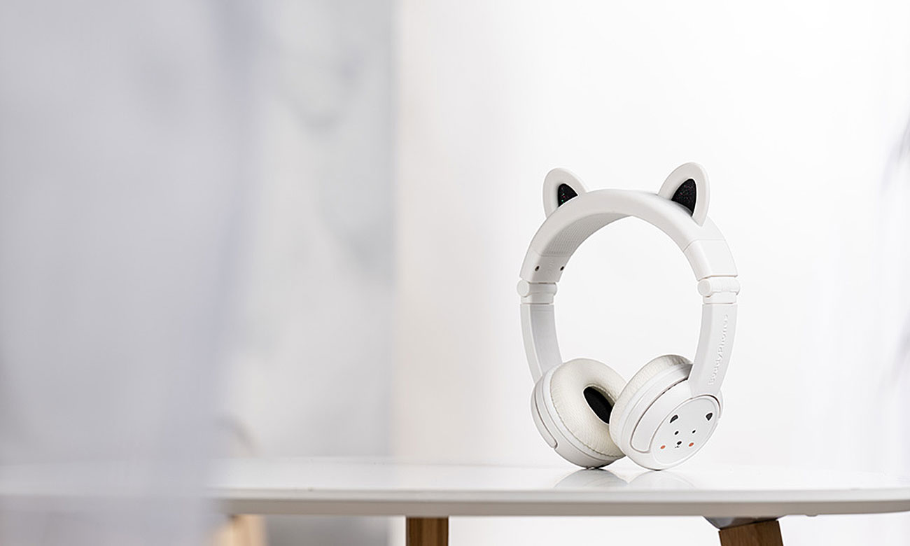 BuddyPhones Play Ears Plus panda białe słuchawki bezprzewodowe