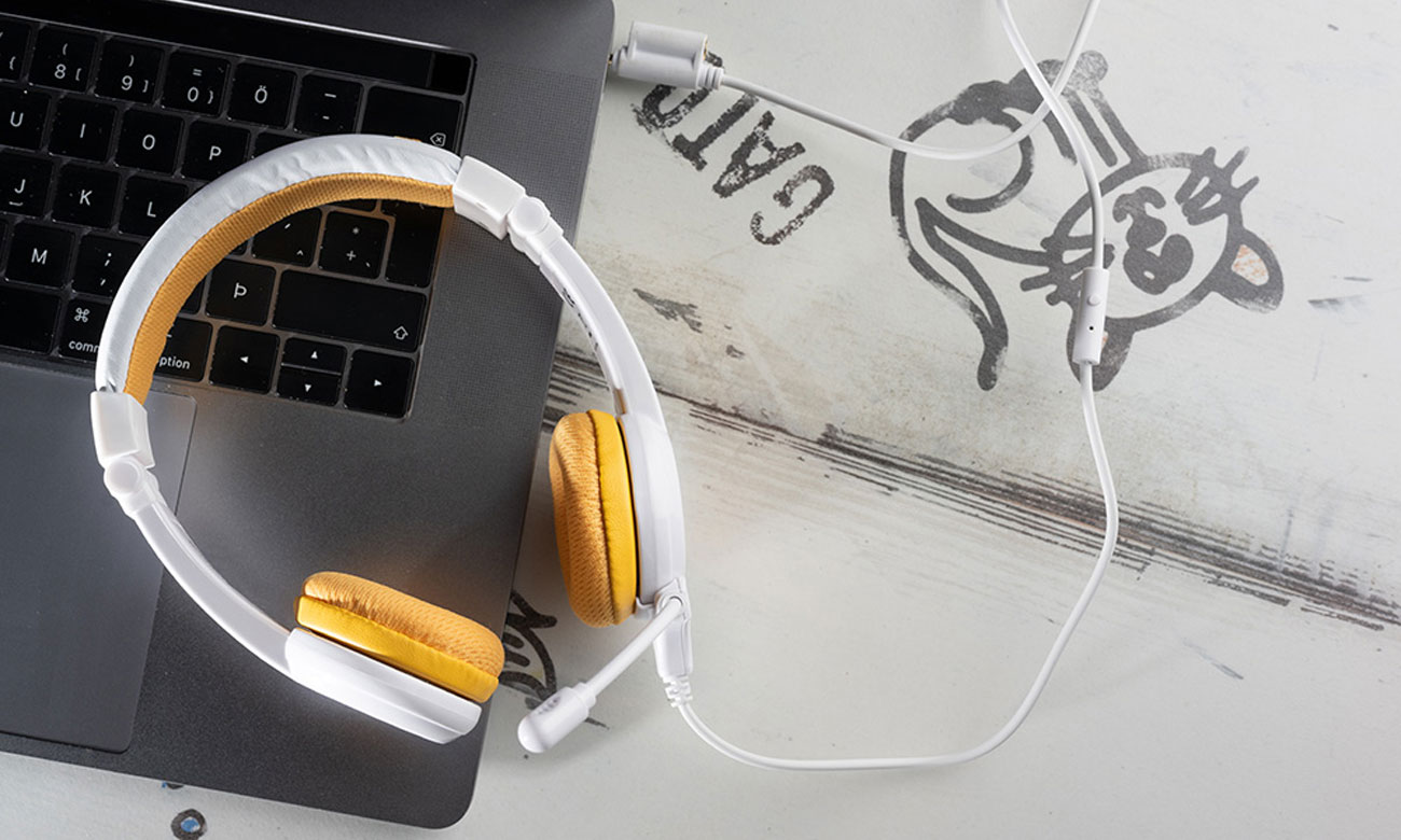 BuddyPhones School Plus żółte konstrukcja