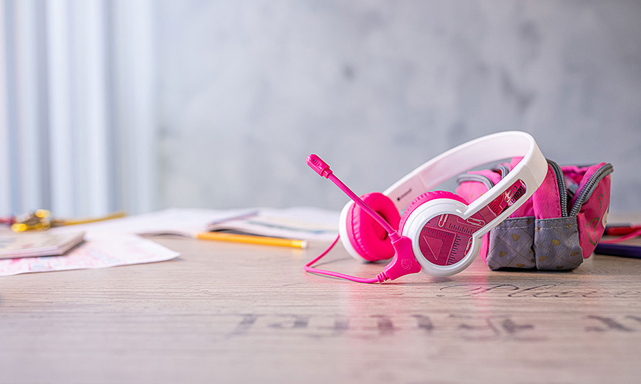 BuddyPhones StudyBuddy różowe mikrofon