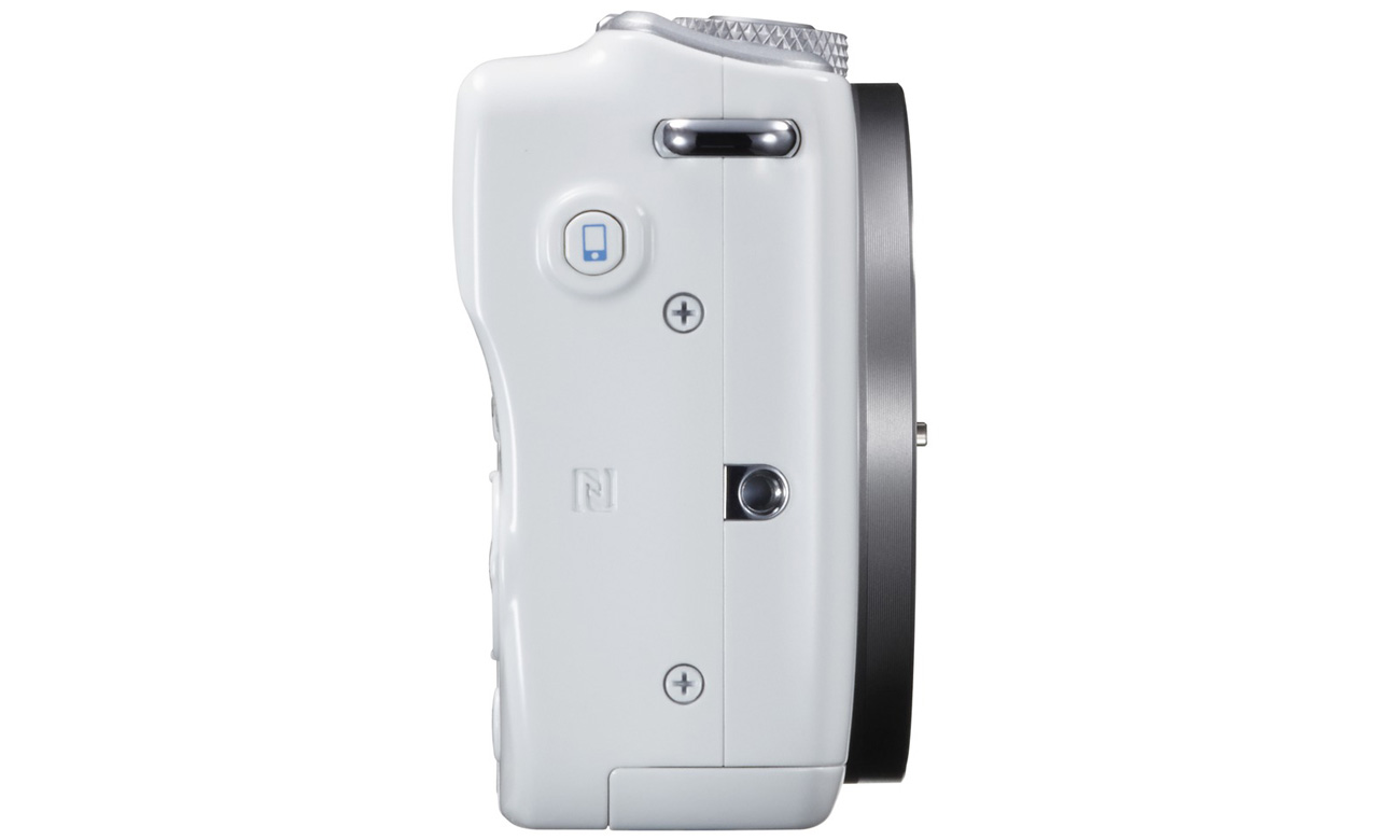 Bezlusterkowiec Canon EOS M10 body biały 0922C002AA bokiem