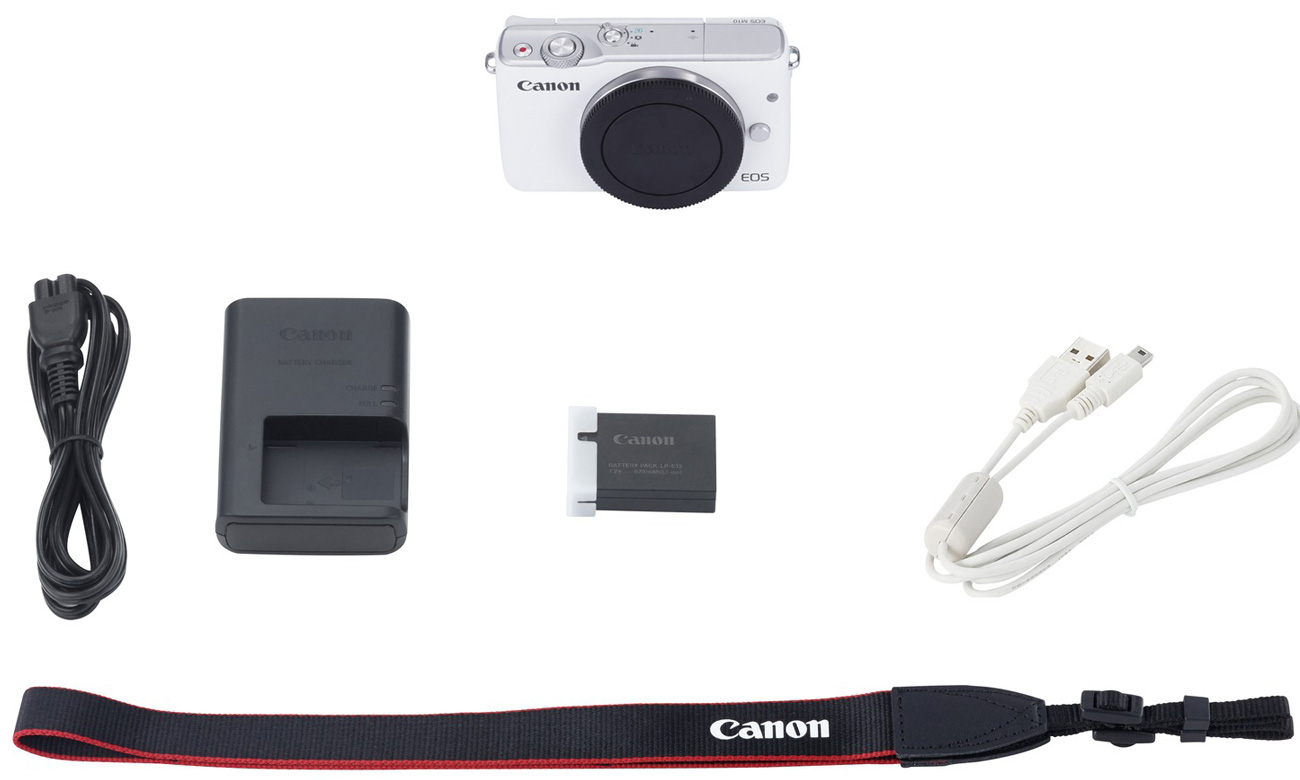 Aparat Canon EOS M10 body biały 0922C002AA cały zestaw