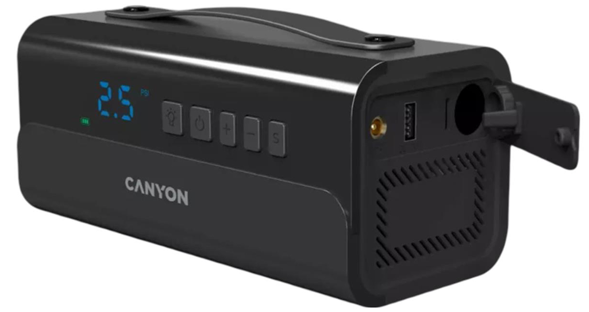 Pompka do opon CANYON CAI-201C LED 100PSI 200W Czarna