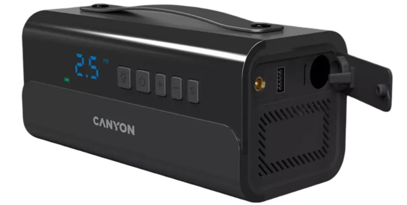 Pompka do opon CANYON CAI-201C LED 100PSI 200W Czarna