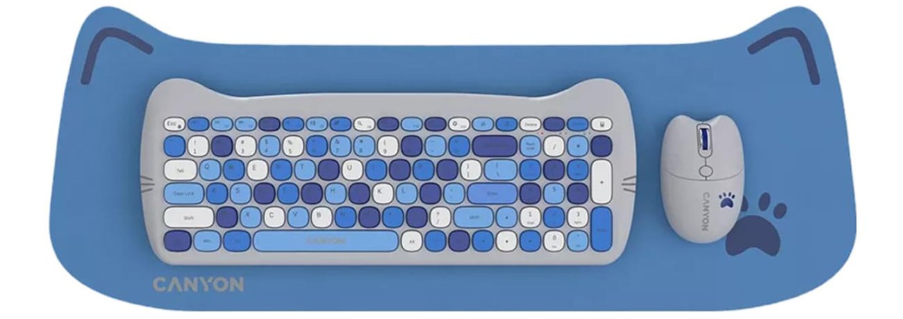 Zestaw klawiatura i mysz HSET-W6 Blue z podkładką
