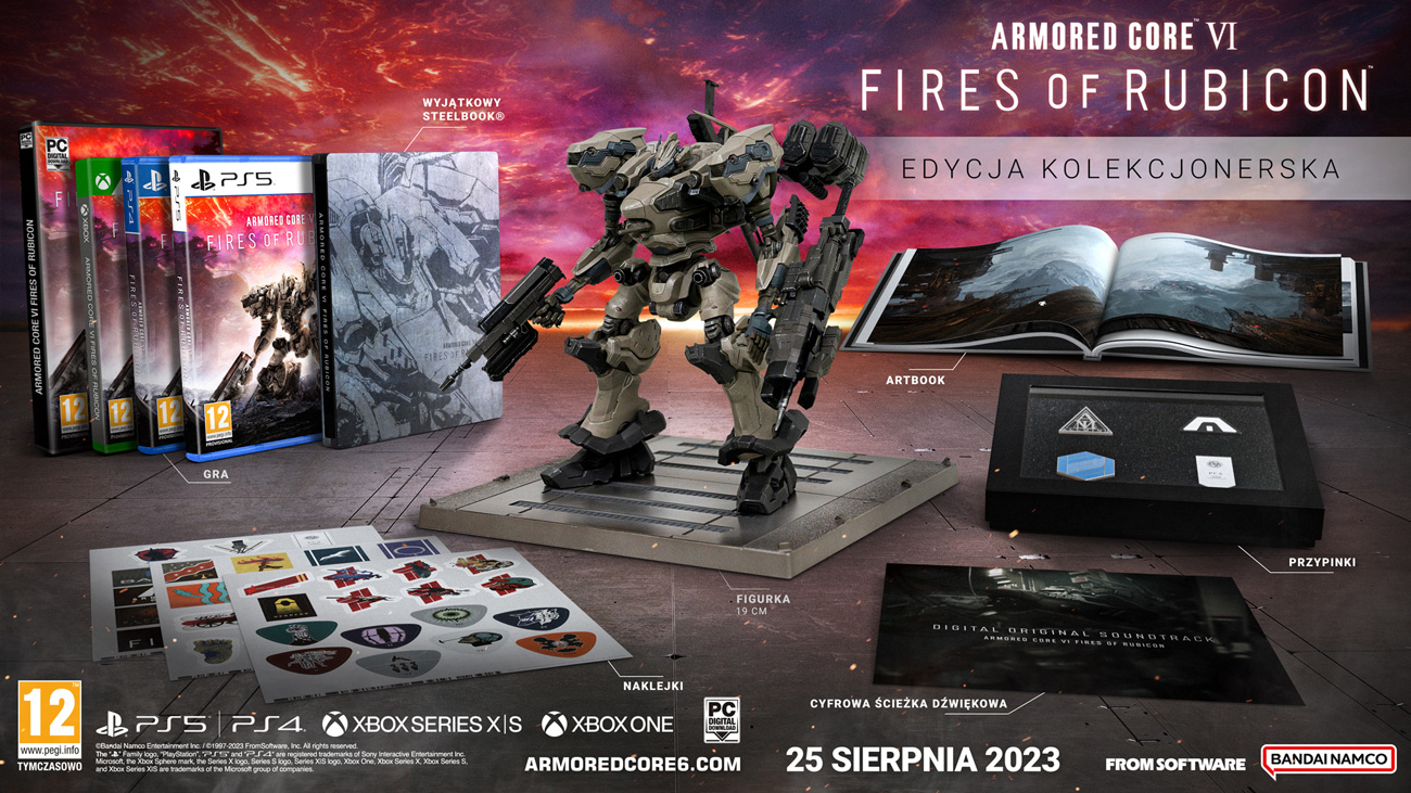 Zawartość Edycji Kolekcjonerskiej gry Armored Core VI Fires Of Rubicon