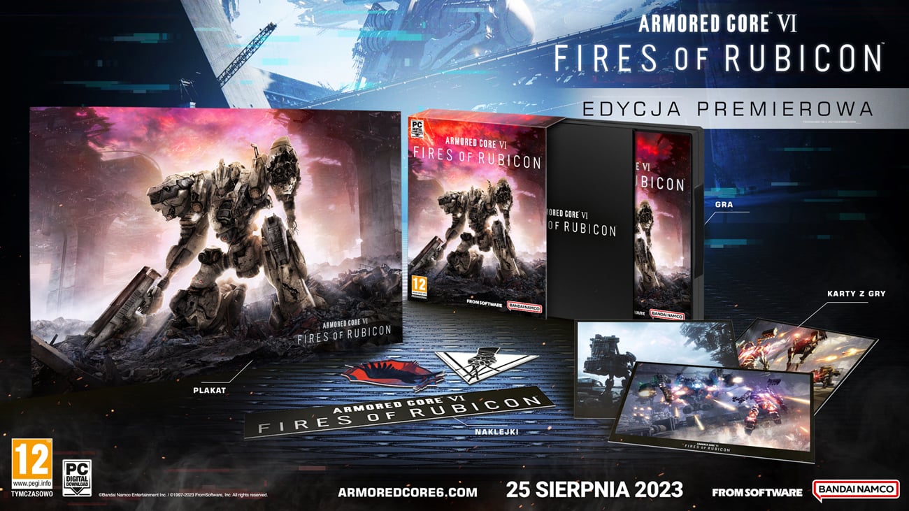 Zawartość Edycji Premierowej gry Armored Core VI Fires Of Rubicon na komputery PC