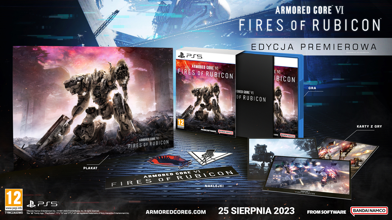 Zawartość Edycji Premierowej gry Armored Core VI Fires Of Rubicon na PlayStation 5