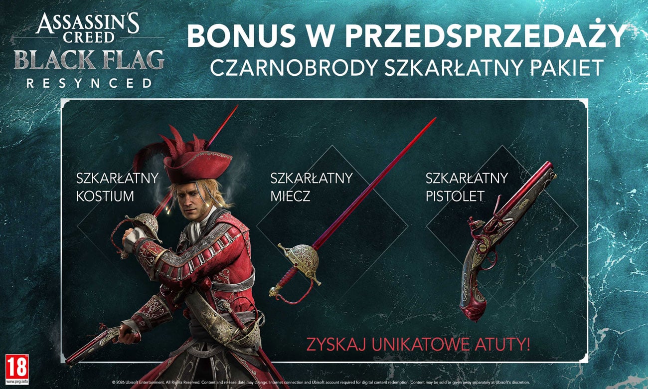 Dodatki do zamówień przedpremierowych Assassin's Creed Black Flag Resynced