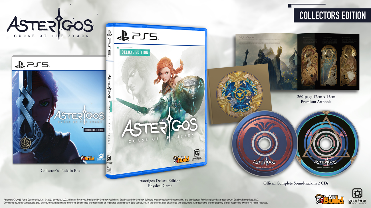 Zawartość Edycji Kolekcjonerskiej gry Asterigos: Curse of the Stars na PlayStation 5