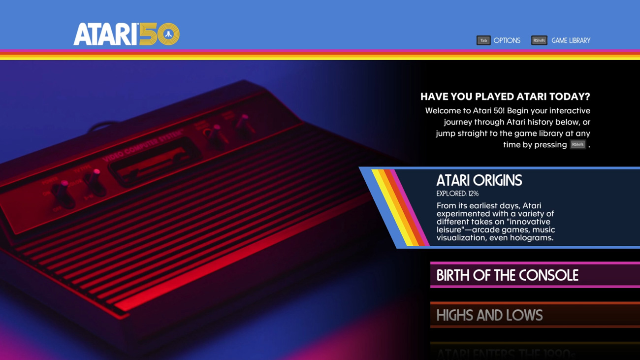Zrzut ekranu z Atari 50: The Anniversary Celebration