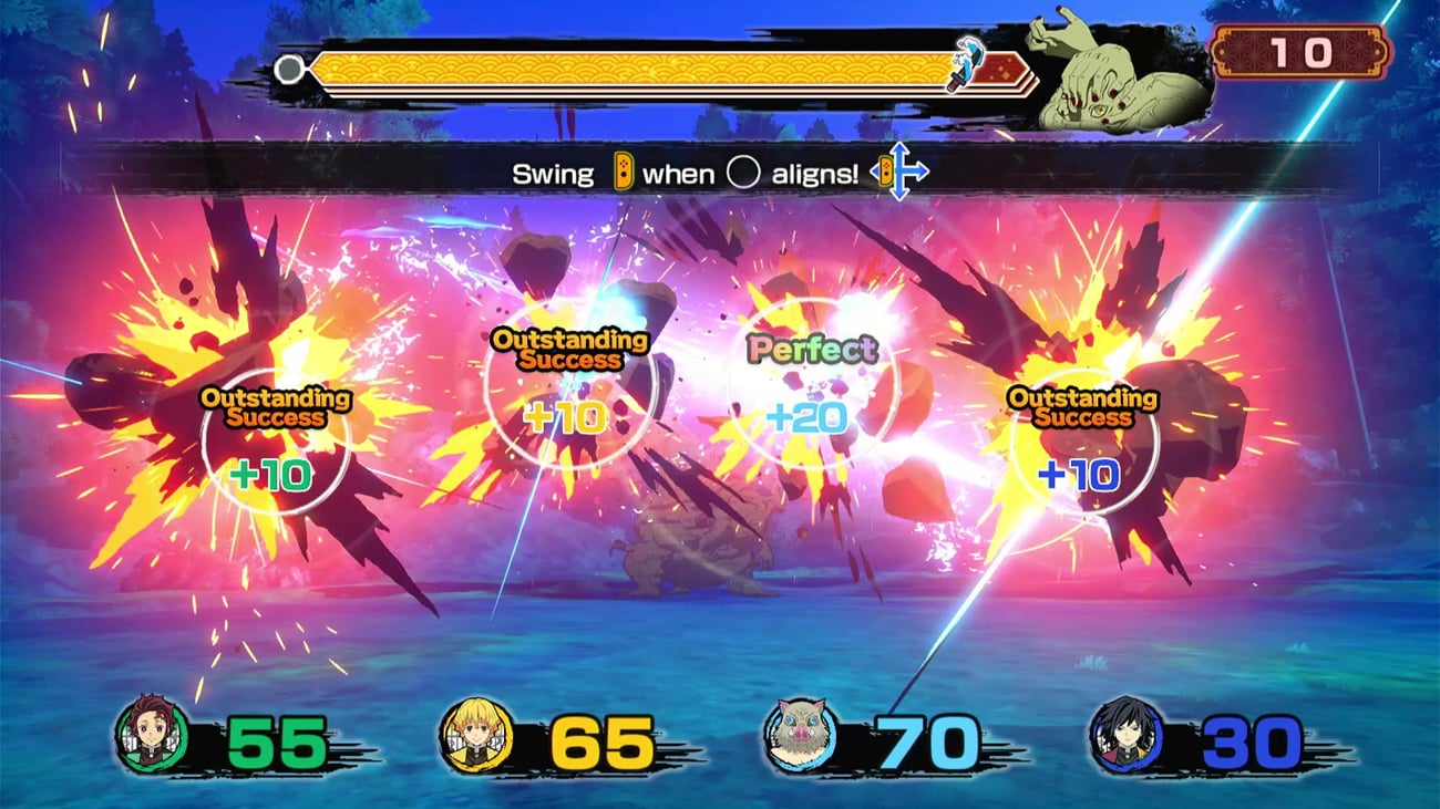 Zrzut ekranu screenshot z gry Demon Slayer: Kimetsu no Yaiba - Sweep the Board!