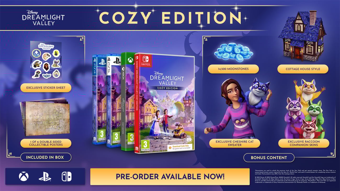 Grafika prezentująca zawartość Disney Dreamlight Valley Cozy Edition