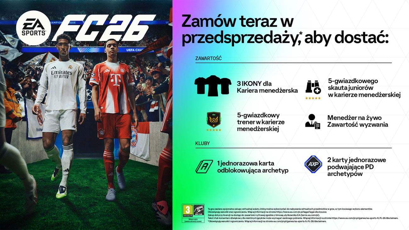 Dodatki do zamówień przedpremierowych gry EA SPORTS FC 26