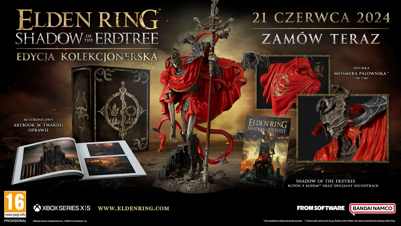 Zawartość Edycji Kolekcjonerskiej gry Elden Ring Shadow of The Erdtree na Xbox Series X|S